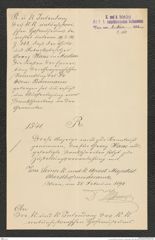 k.k. naturhistorisches Hofmuseum, Intendanzakten 1885-1896 (Hauer), Aktenzahl Z.164/1894, Seite 1